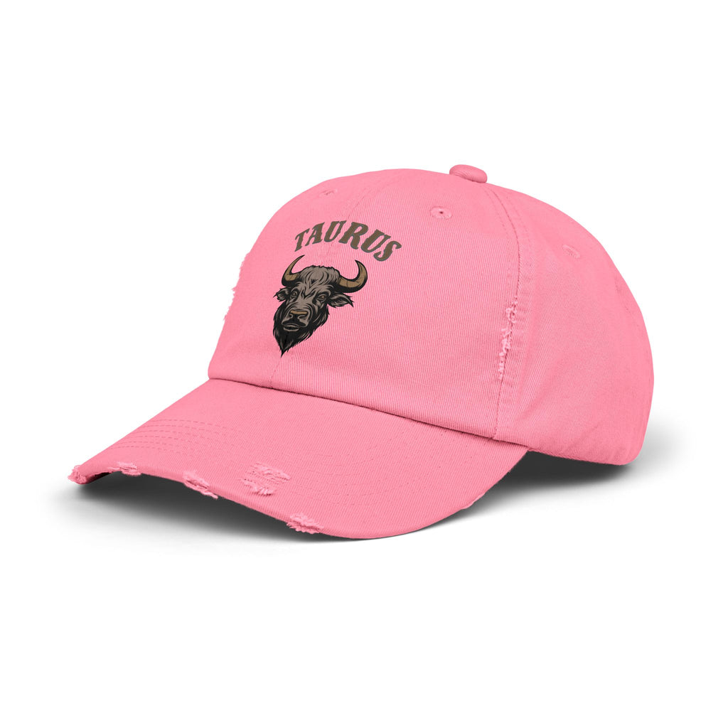 SABAS Taurus Distressed Cap - Zodiac Sign Bull Hat