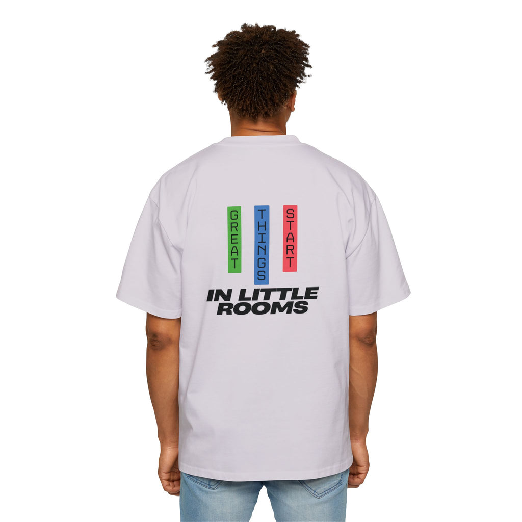 SABAS Oversized T-Shirt — "Great Things Start in Little Rooms" Logo Tee