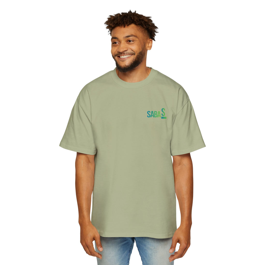 SABAS Fearless Lion Graphic Tee — Men's Oversized Heavy Cotton T‑Shirt