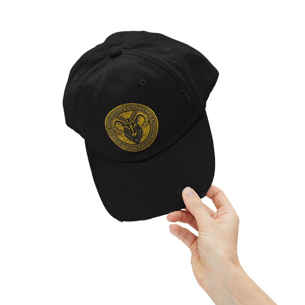 SABAS Capricorn Zodiac Sign Distressed Cap