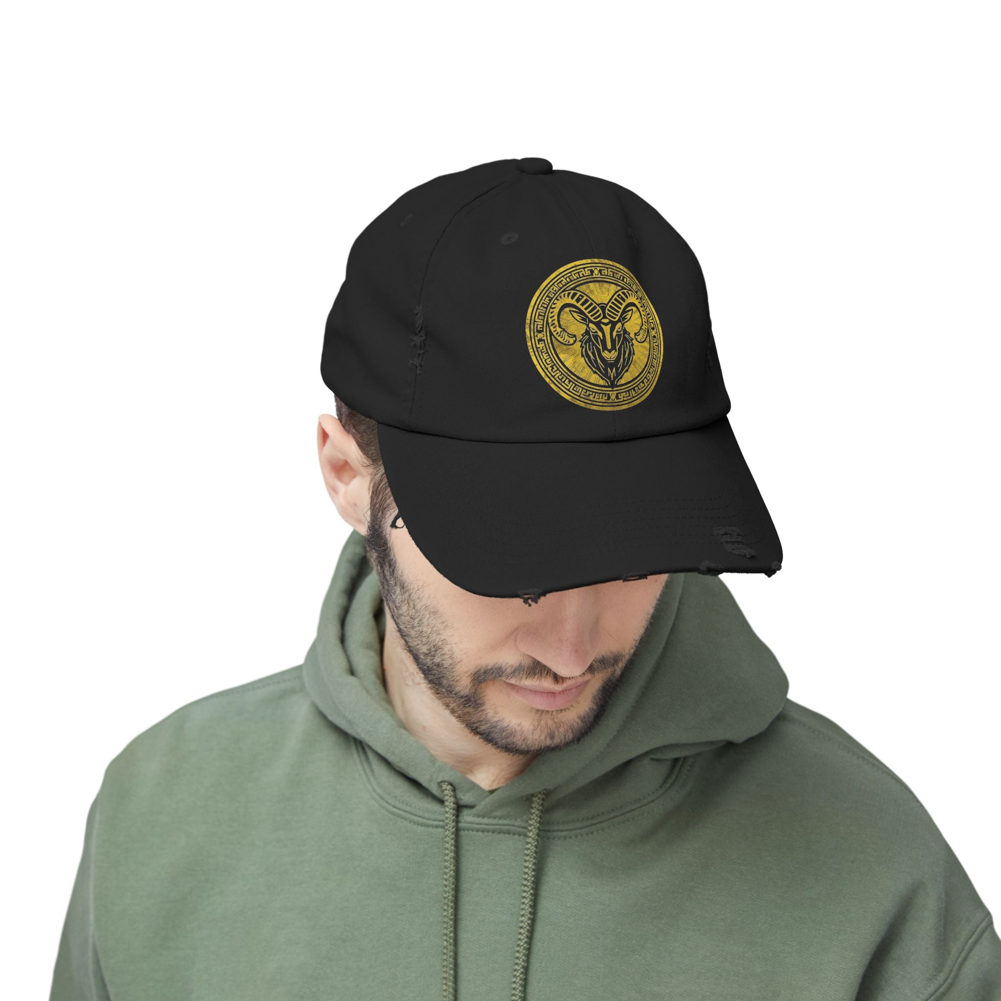 SABAS Capricorn Zodiac Sign Distressed Cap