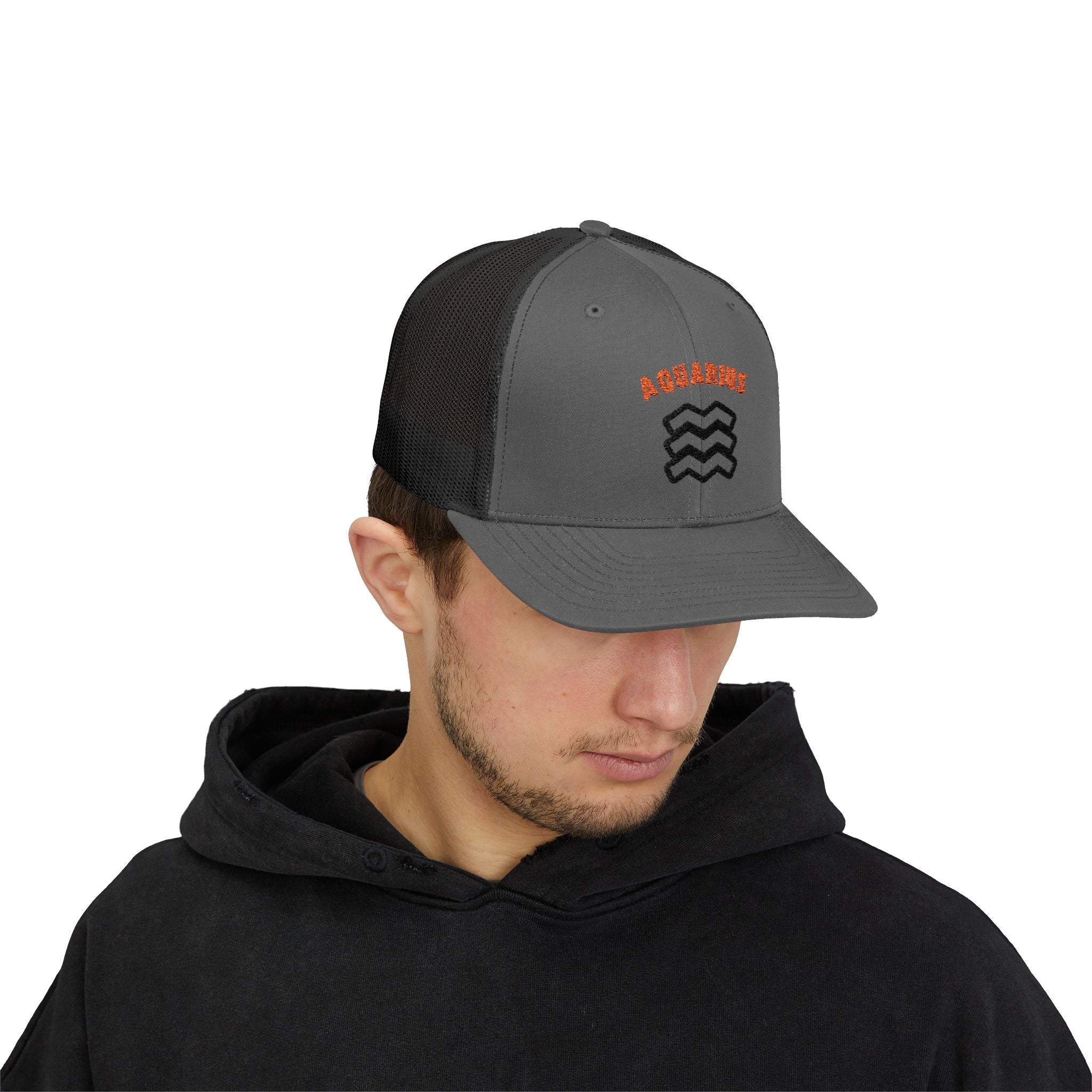 SABAS Embroidered Snapback Trucker Cap – Aquarius Zodiac Cap