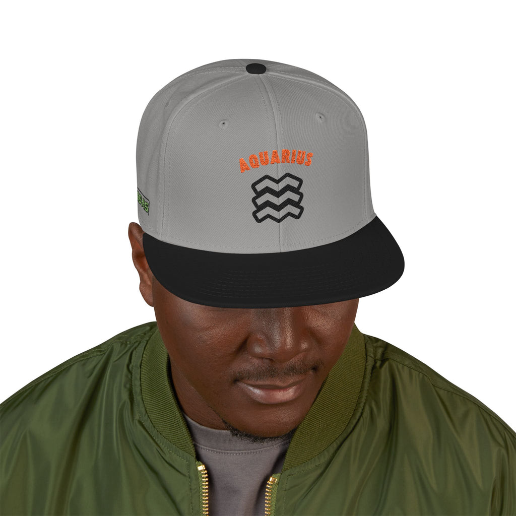 SABAS Embroidered Snapback Hat - Aquarius Zodiac Sign