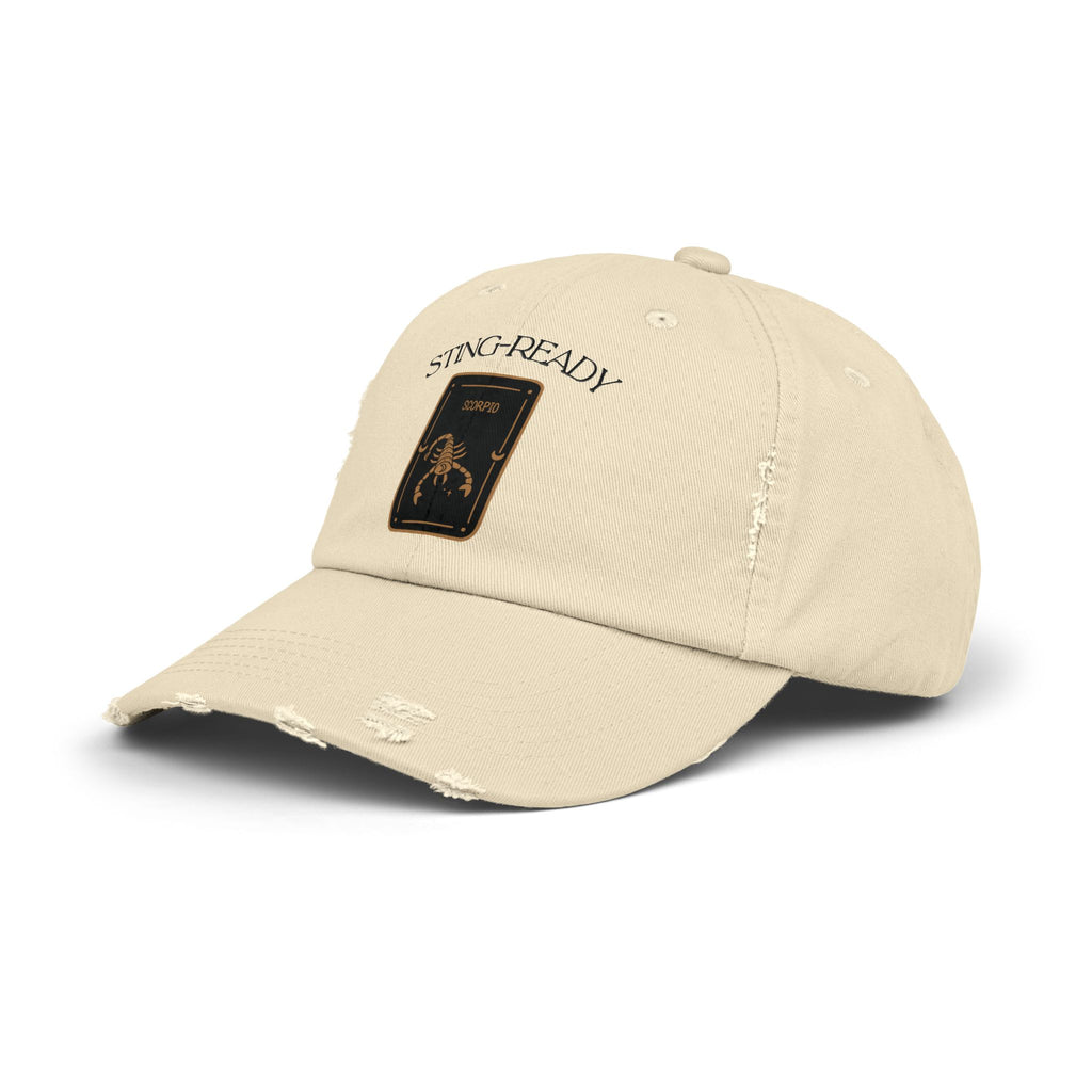 SABAS Scorpio Zodiac Design Sting-Ready Distressed Cap