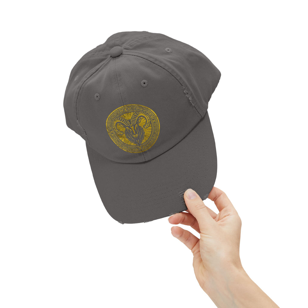 SABAS Capricorn Zodiac Sign Distressed Cap