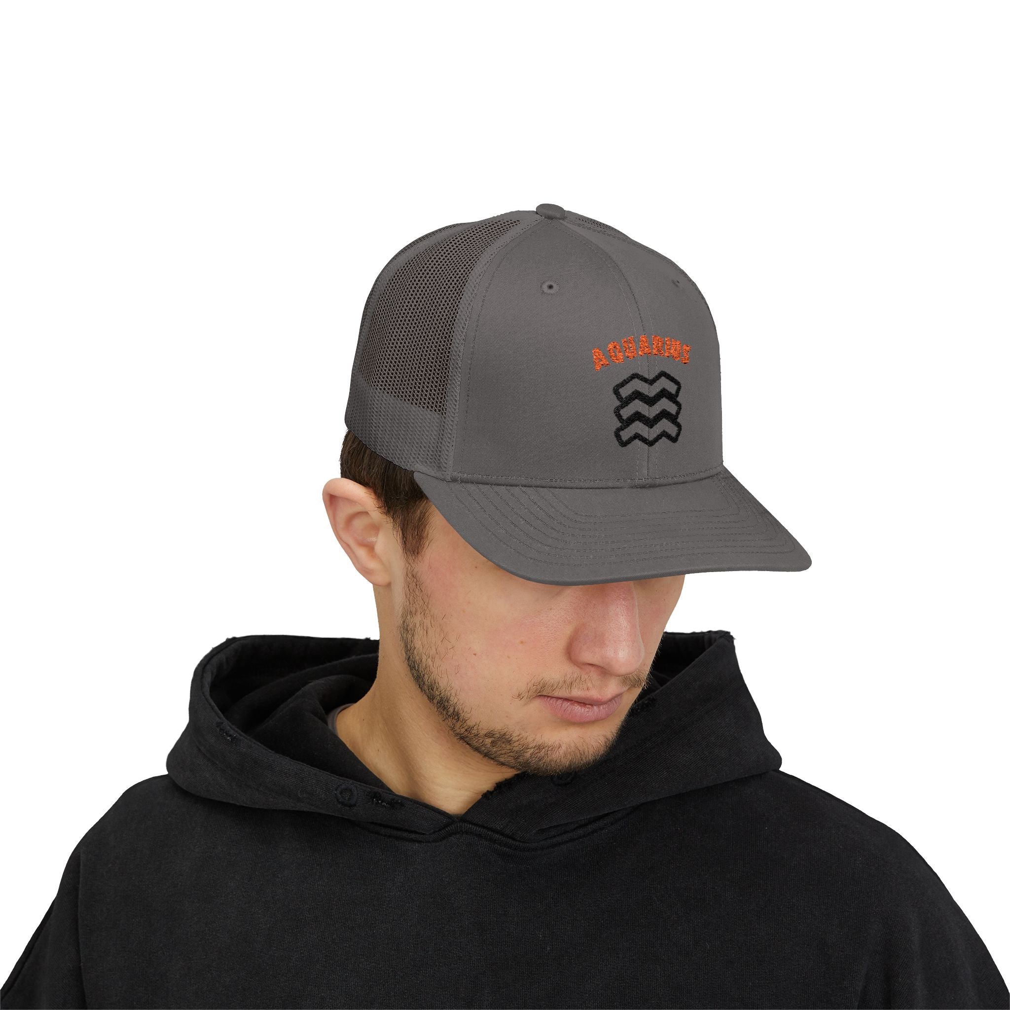 SABAS Embroidered Snapback Trucker Cap – Aquarius Zodiac Cap