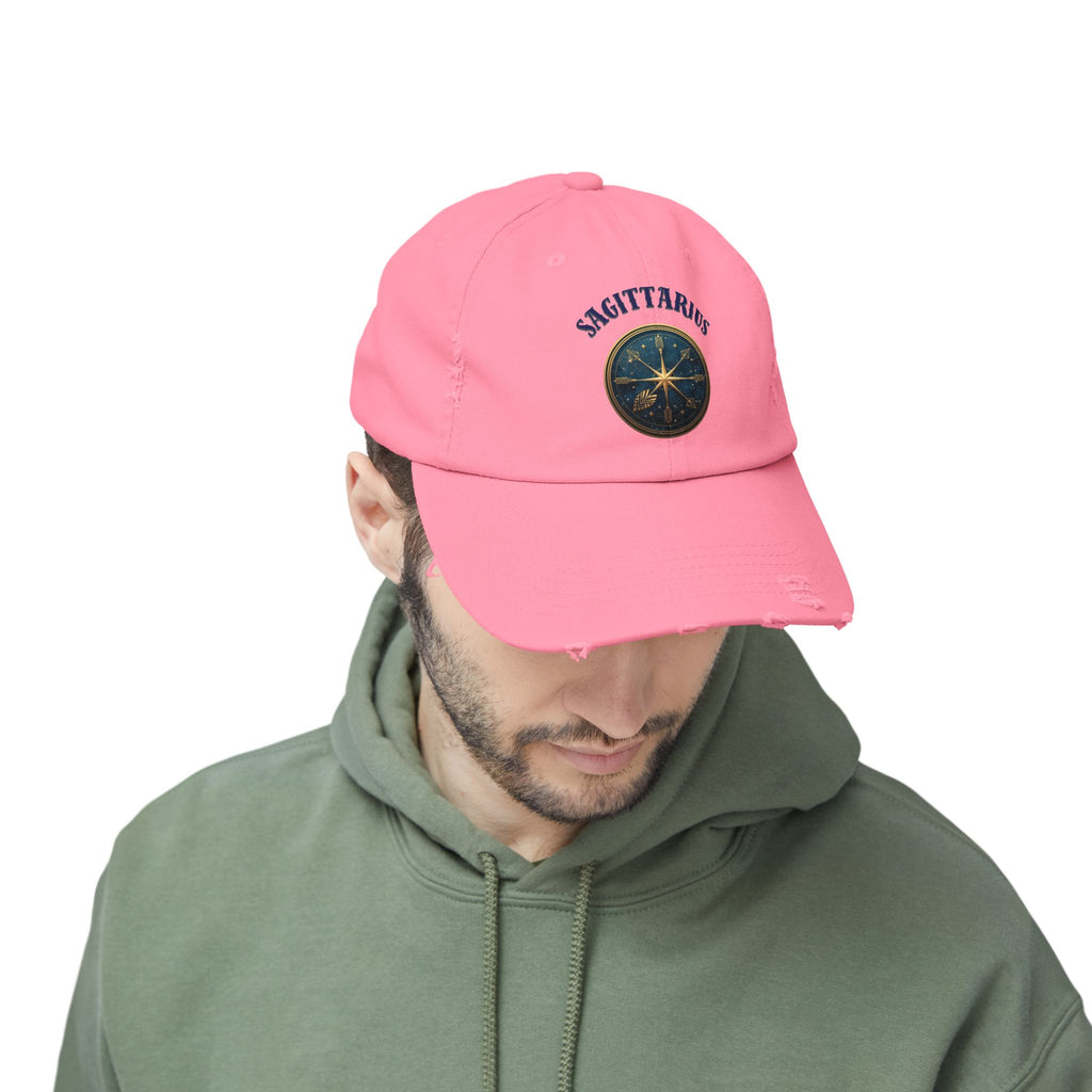 SABAS Sagittarius Distressed Cap Zodiac Star Compass Cap