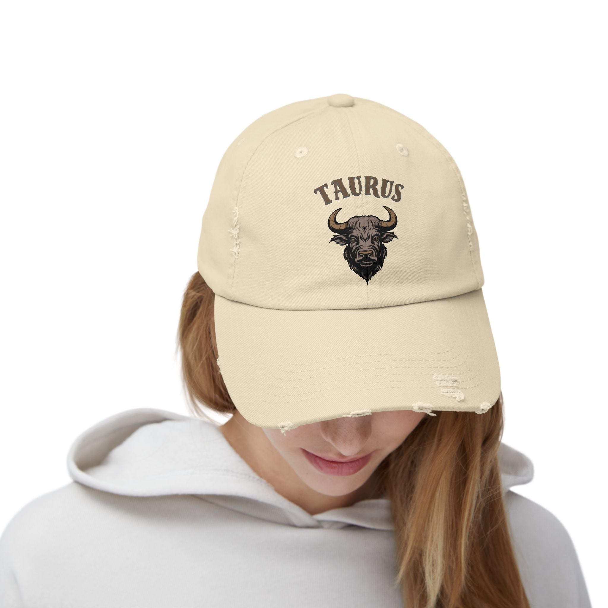 SABAS Taurus Distressed Cap - Zodiac Sign Bull Hat