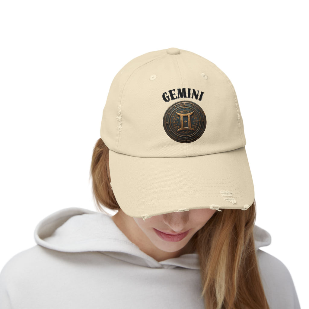 SABAS Gemini Zodiac Sign Distressed Cap