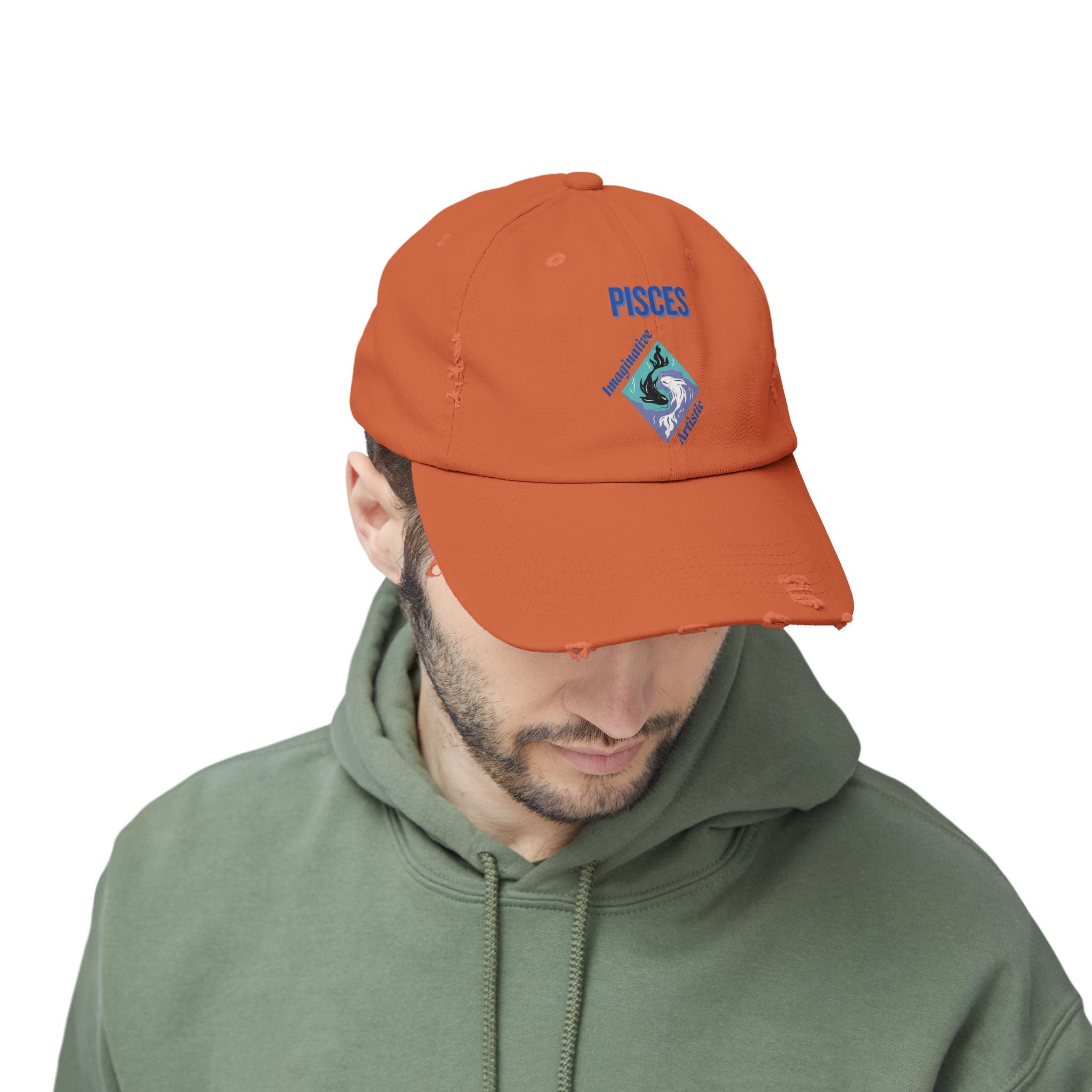 SABAS Pisces Distressed Cap Zodiac Sign Fish Design