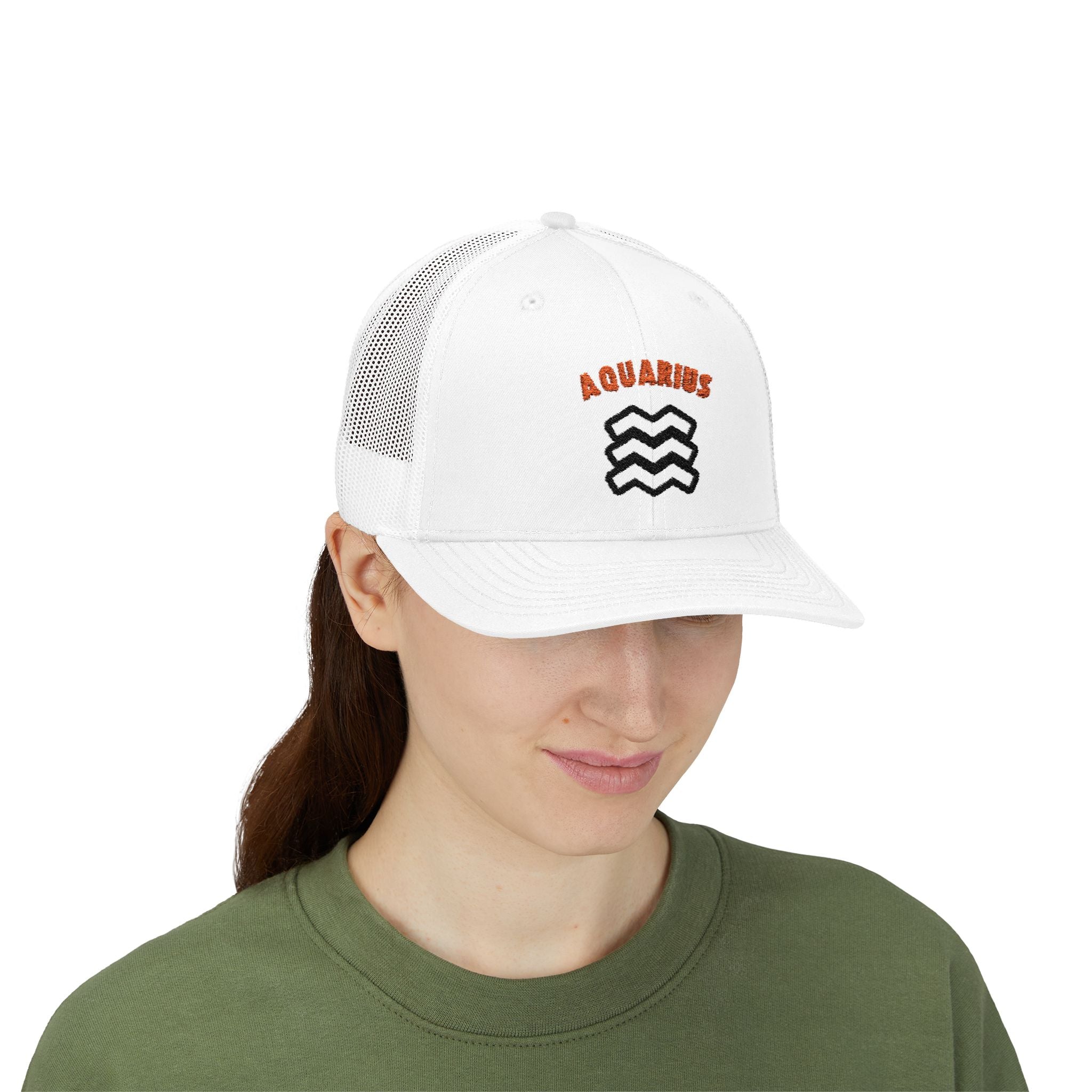 SABAS Embroidered Snapback Trucker Cap – Aquarius Zodiac Cap