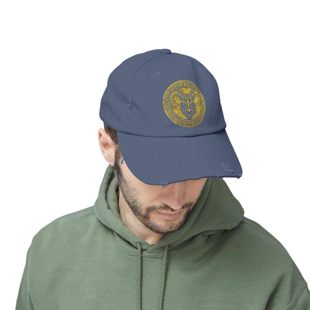 SABAS Capricorn Zodiac Sign Distressed Cap