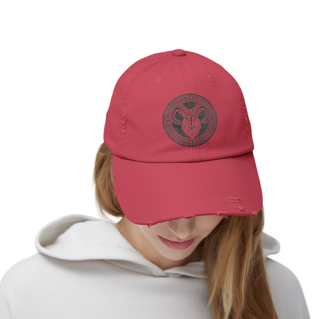 SABAS Capricorn Zodiac Sign Distressed Cap