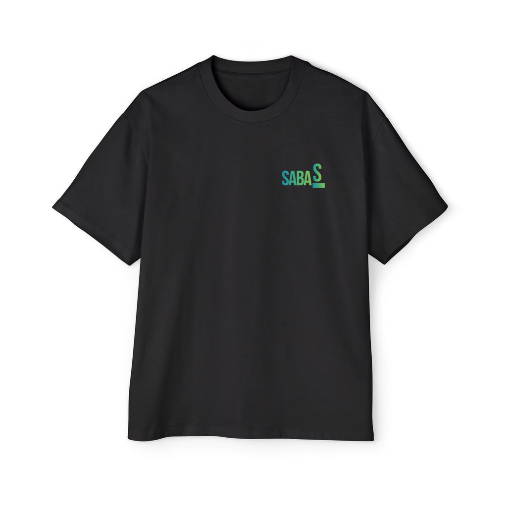 SABAS Fearless Lion Graphic Tee — Men's Oversized Heavy Cotton T‑Shirt