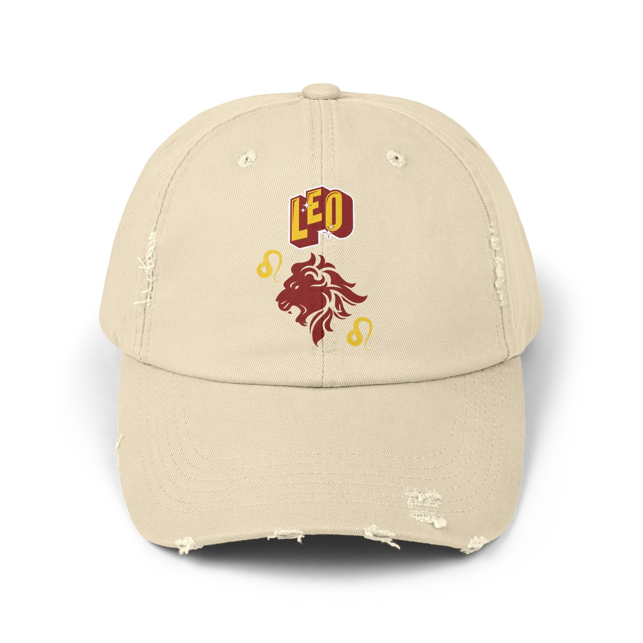 SABAS Leo Zodic Sign Unisex Distressed Stone Color Cap