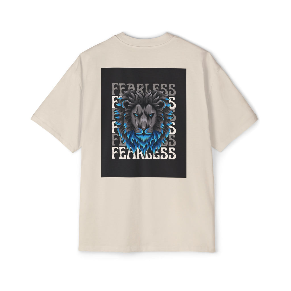 SABAS Fearless Lion Graphic Tee — Men's Oversized Heavy Cotton T‑Shirt