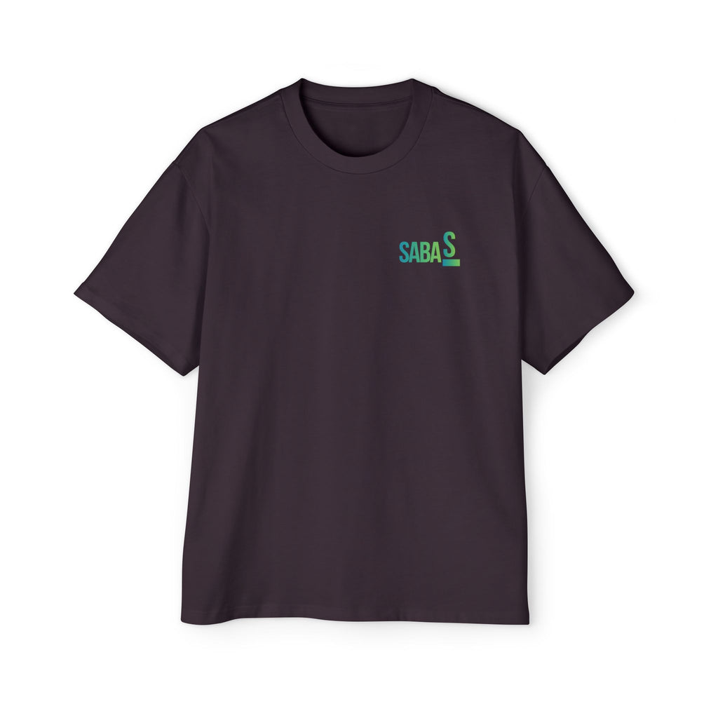SABAS Fearless Lion Graphic Tee — Men's Oversized Heavy Cotton T‑Shirt