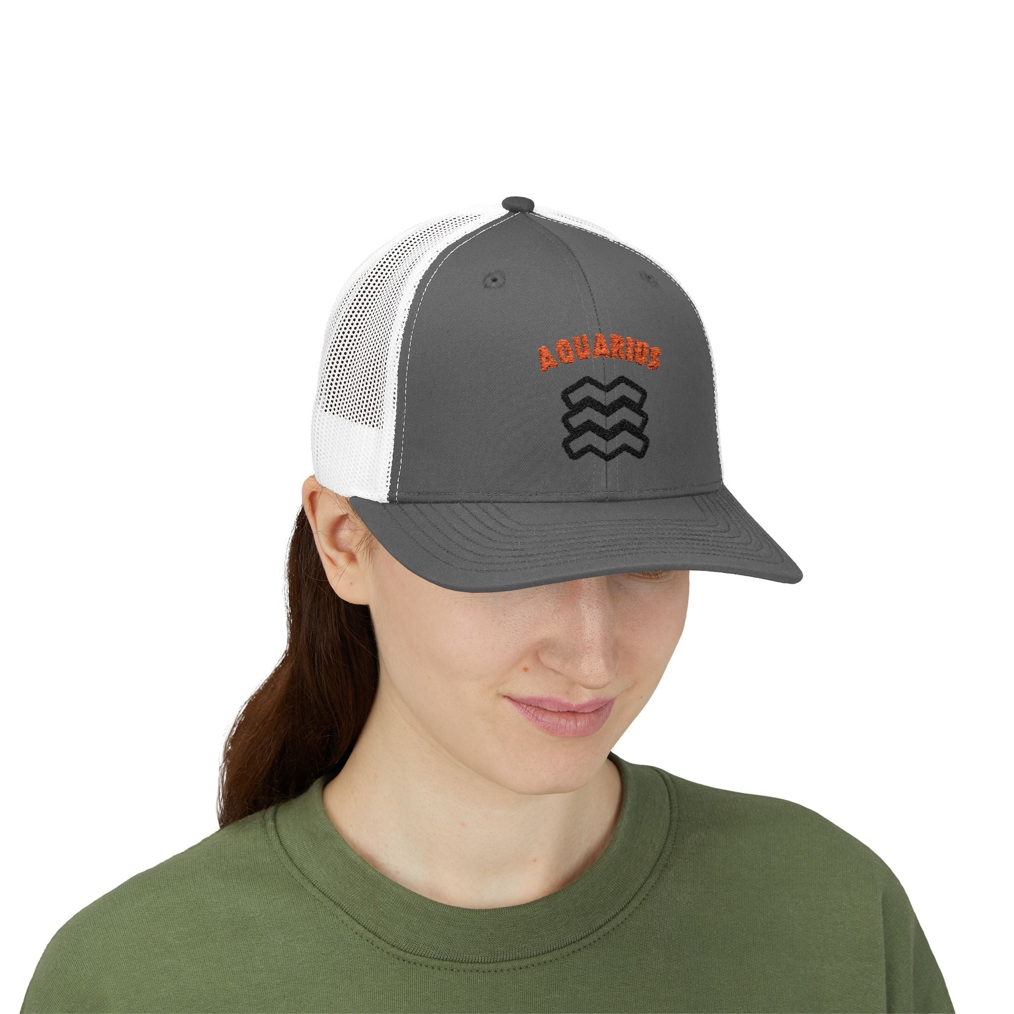 SABAS Embroidered Snapback Trucker Cap – Aquarius Zodiac Cap