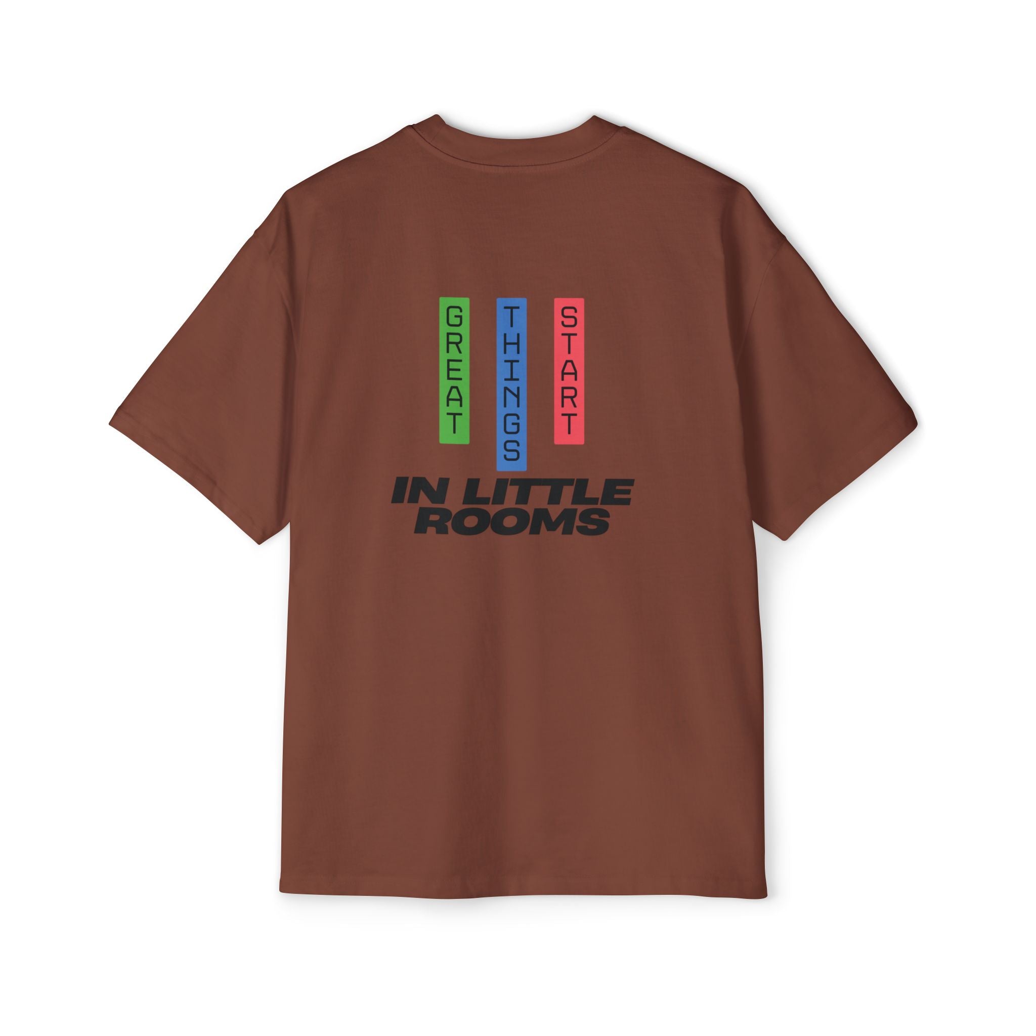 SABAS Oversized T-Shirt — "Great Things Start in Little Rooms" Logo Tee