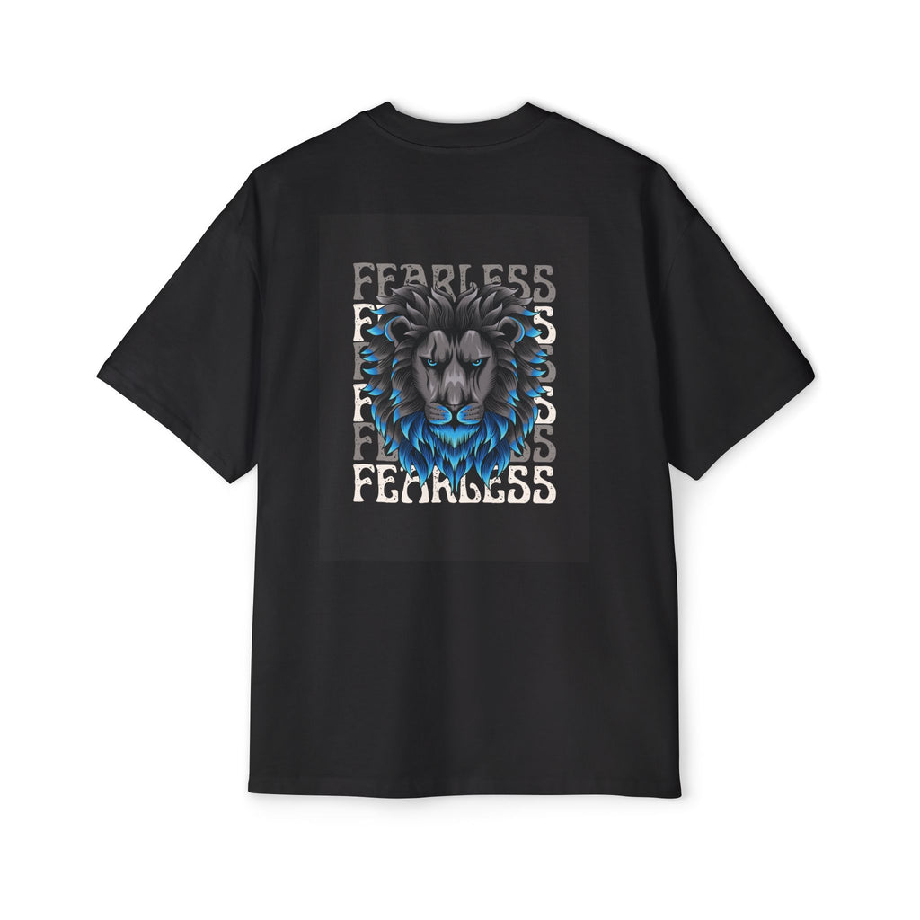 SABAS Fearless Lion Graphic Tee — Men's Oversized Heavy Cotton T‑Shirt