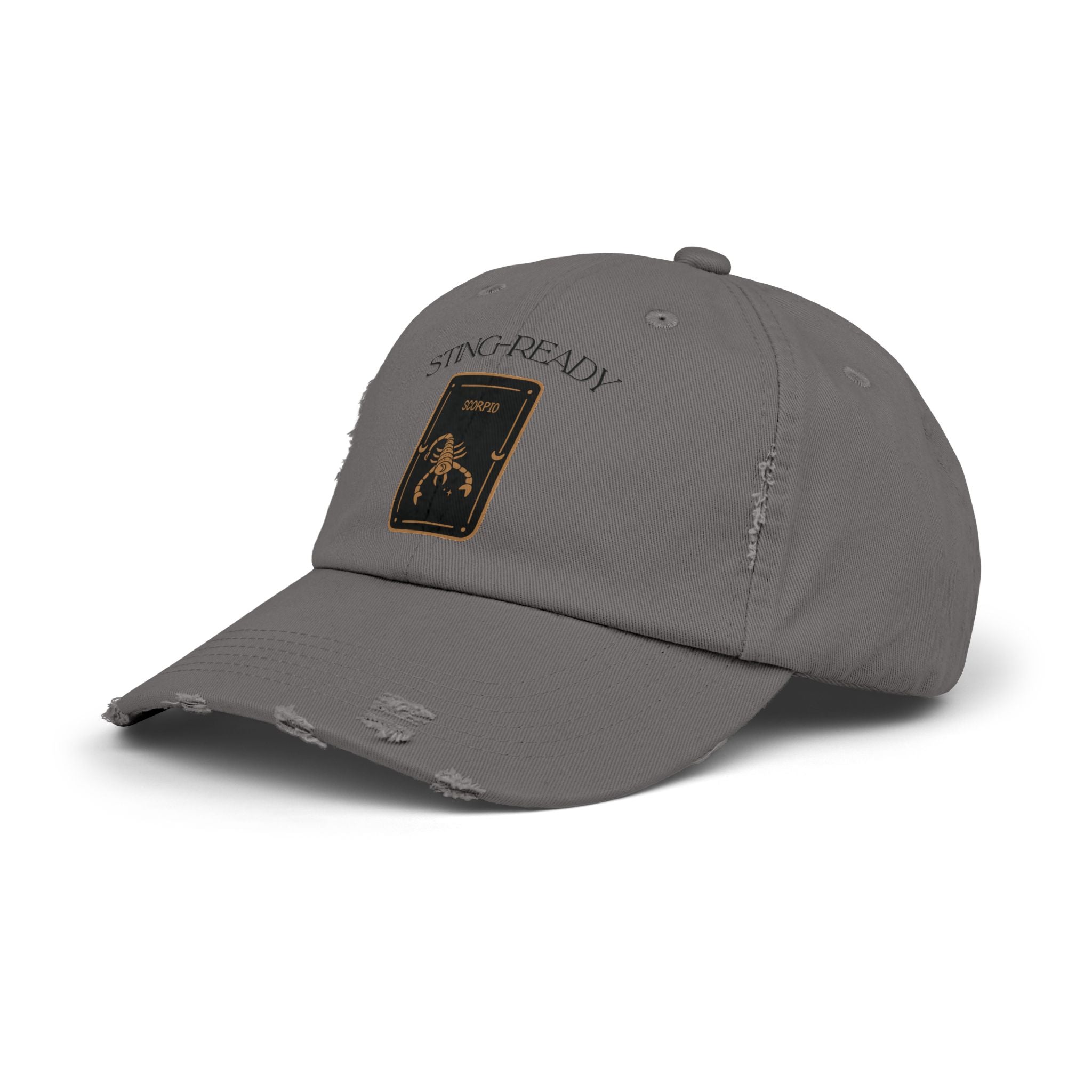 SABAS Scorpio Zodiac Design Sting-Ready Distressed Cap