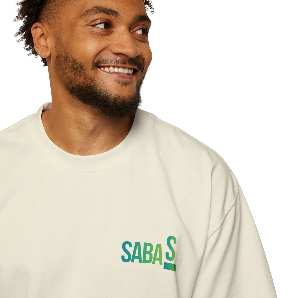 SABAS Fearless Lion Graphic Tee — Men's Oversized Heavy Cotton T‑Shirt