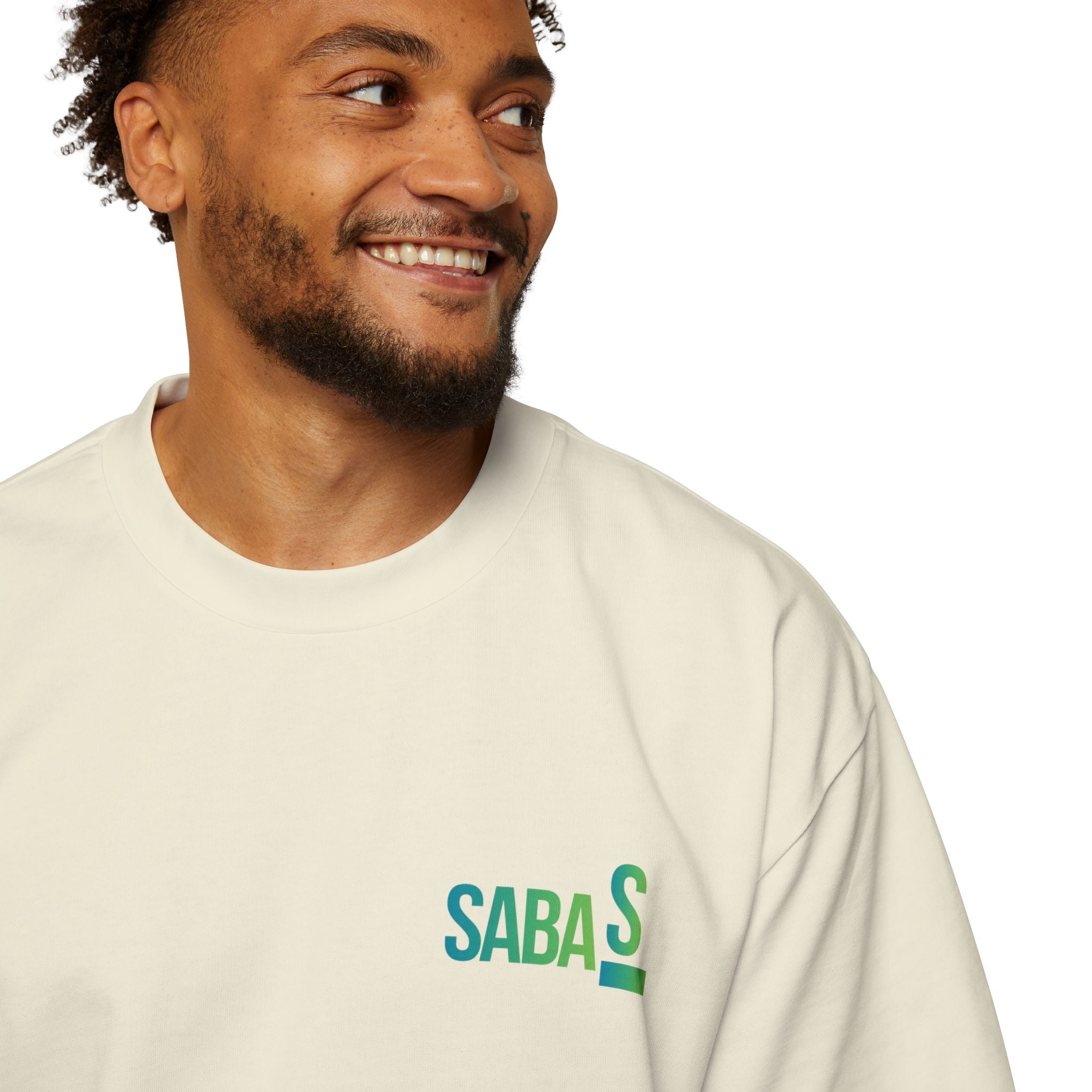 SABAS Fearless Lion Graphic Tee — Men's Oversized Heavy Cotton T‑Shirt