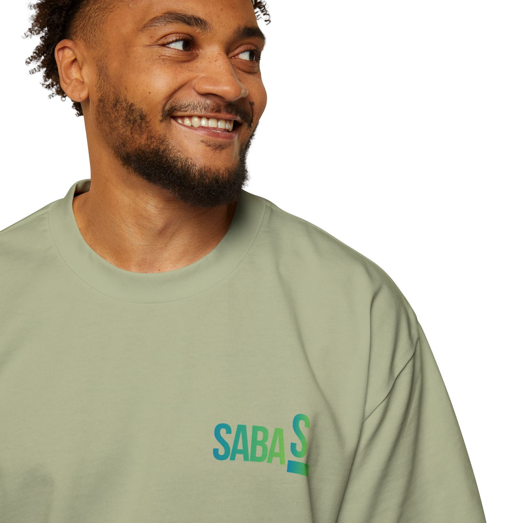 SABAS Fearless Lion Graphic Tee — Men's Oversized Heavy Cotton T‑Shirt