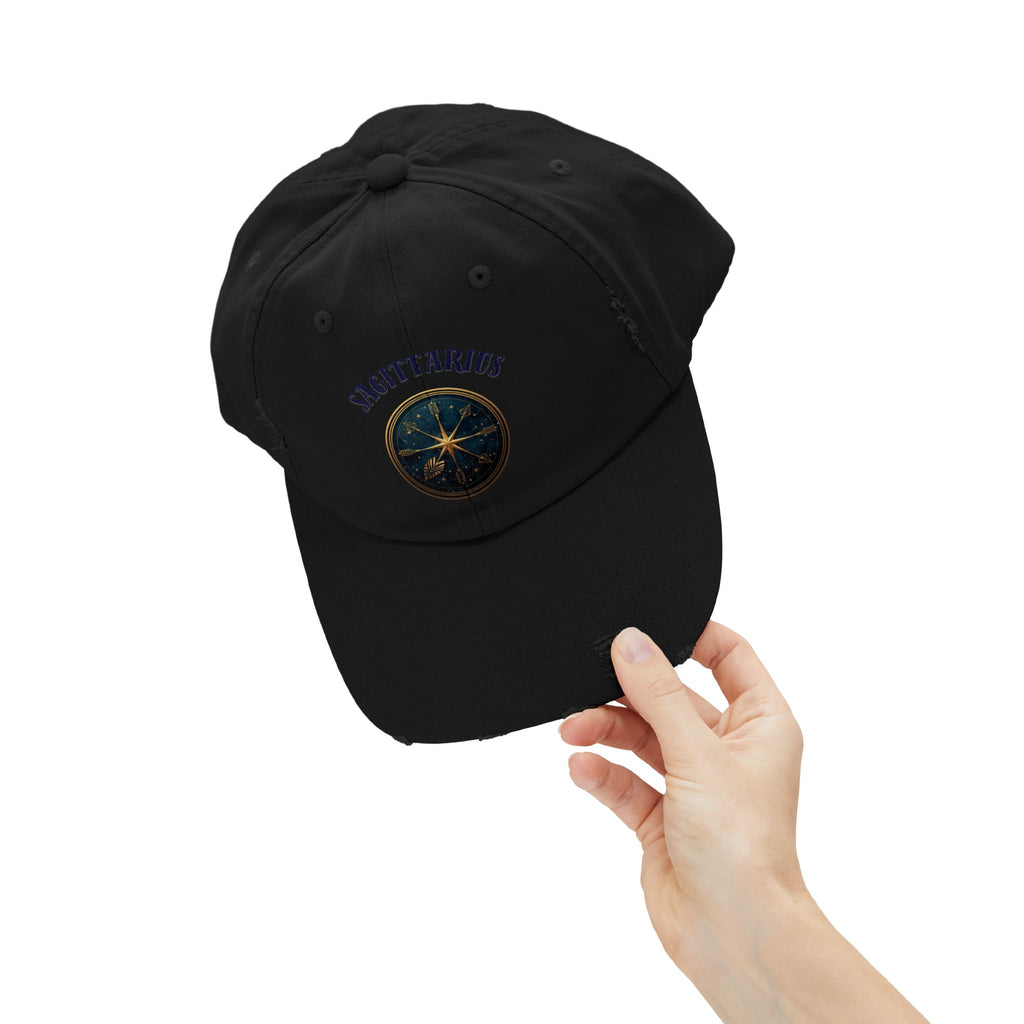 SABAS Sagittarius Distressed Cap Zodiac Star Compass Cap