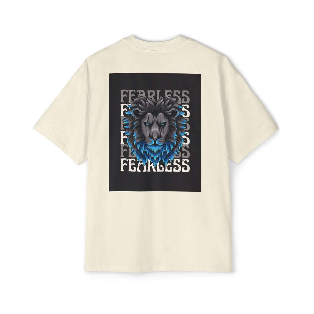 SABAS Fearless Lion Graphic Tee — Men's Oversized Heavy Cotton T‑Shirt
