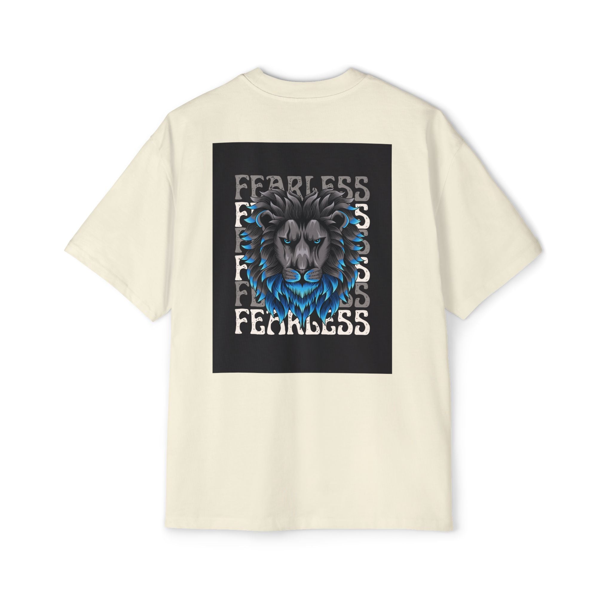 SABAS Fearless Lion Graphic Tee — Men's Oversized Heavy Cotton T‑Shirt