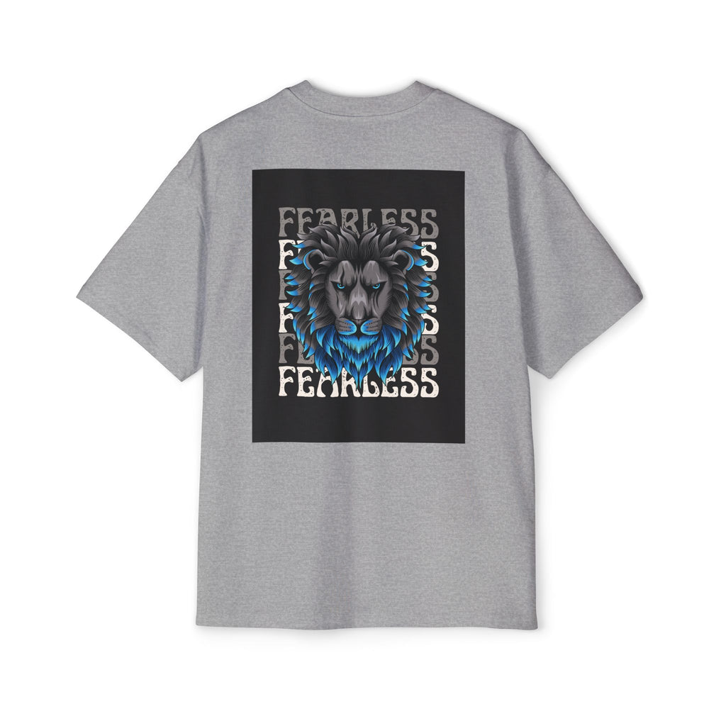 SABAS Fearless Lion Graphic Tee — Men's Oversized Heavy Cotton T‑Shirt