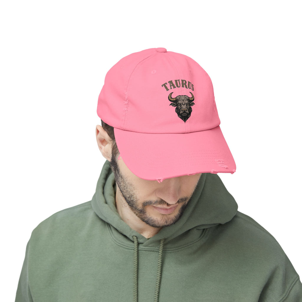 SABAS Taurus Distressed Cap - Zodiac Sign Bull Hat
