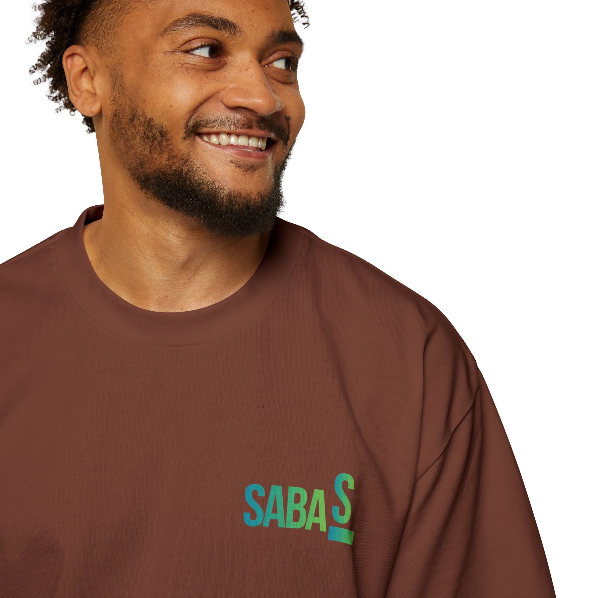 SABAS Fearless Lion Graphic Tee — Men's Oversized Heavy Cotton T‑Shirt