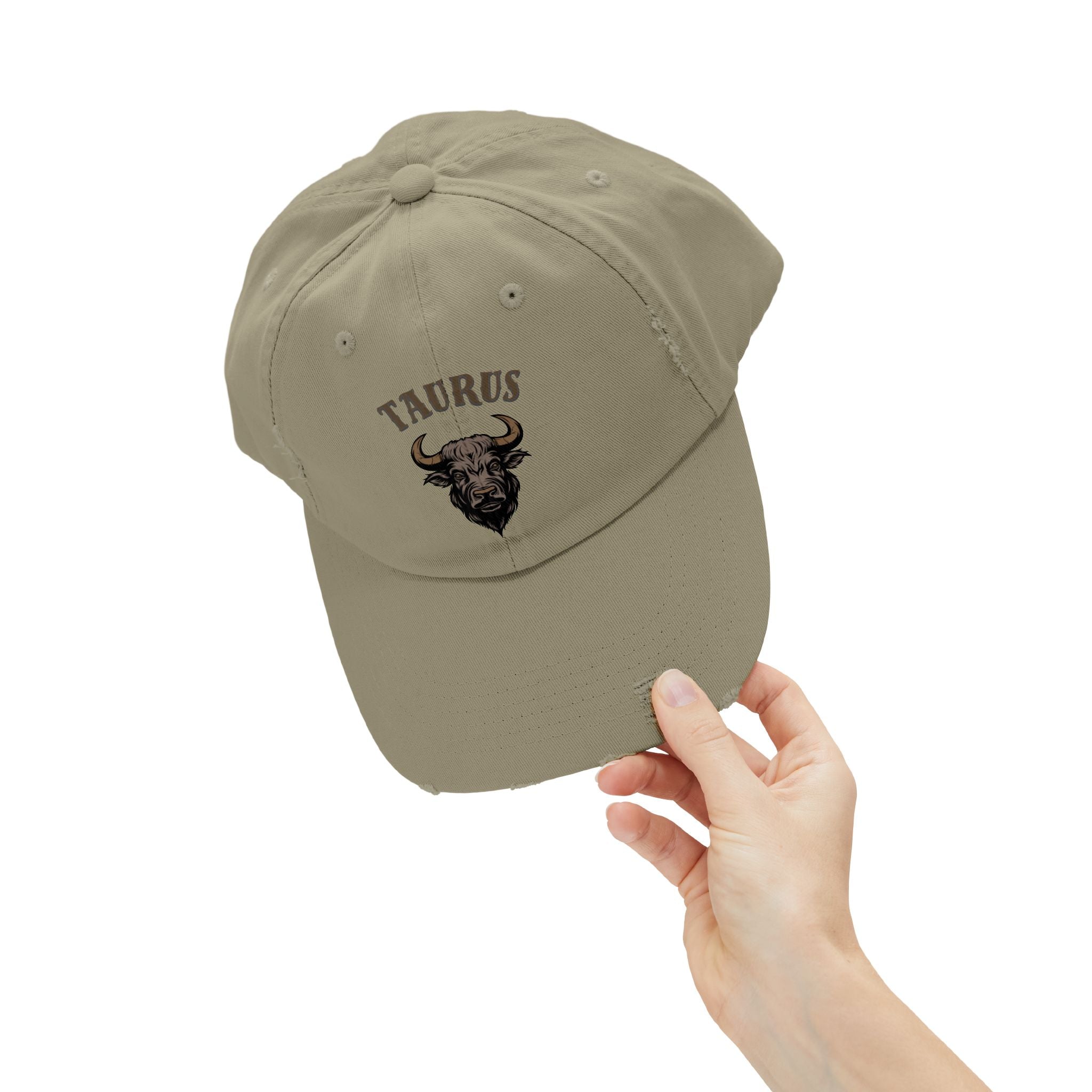 SABAS Taurus Distressed Cap - Zodiac Sign Bull Hat