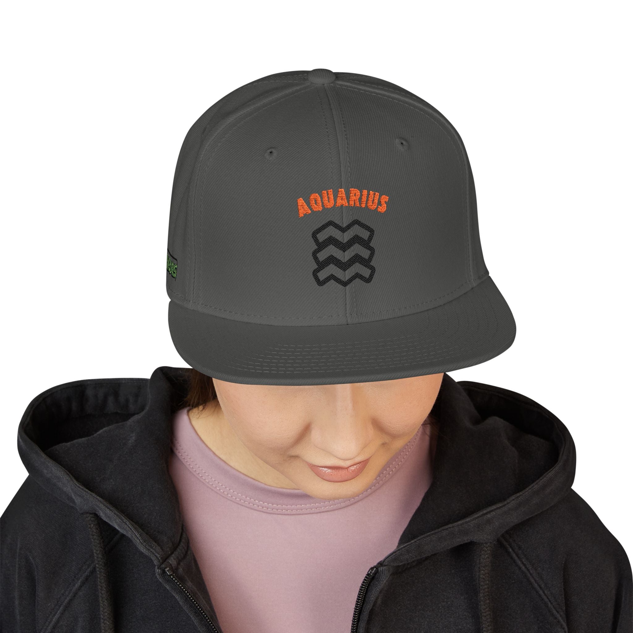 SABAS Embroidered Snapback Hat - Aquarius Zodiac Sign