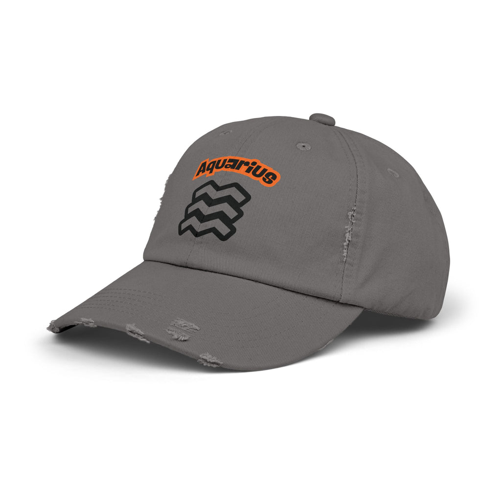 SABAS Aquarius Zodiac Sign Distressed Cap