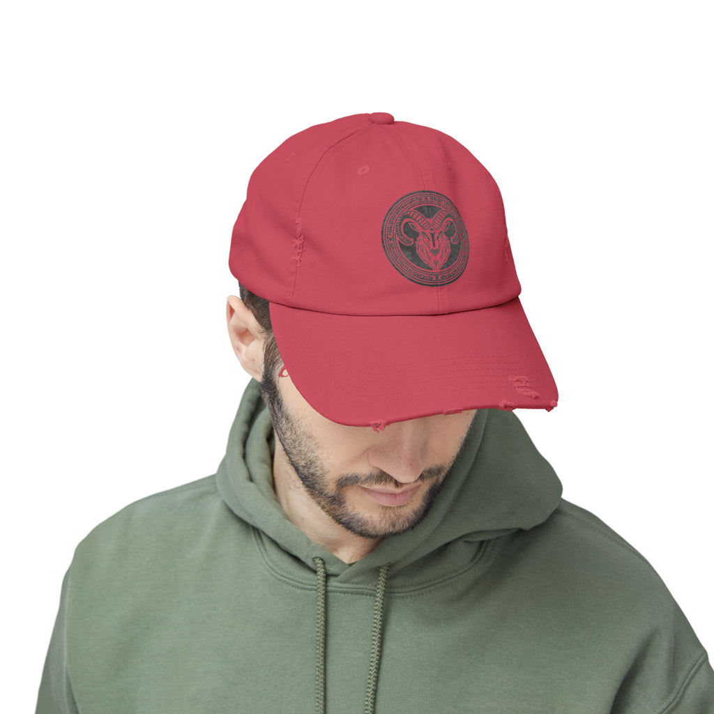 SABAS Capricorn Zodiac Sign Distressed Cap
