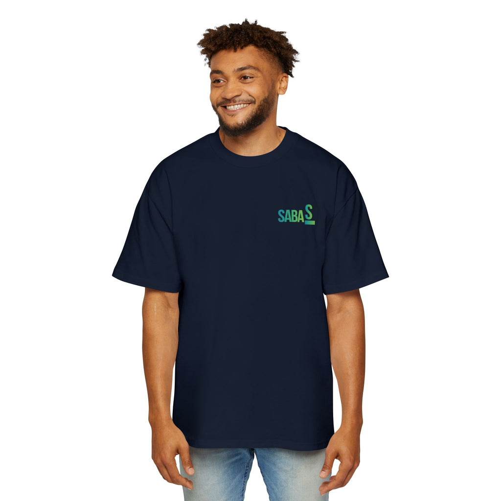 SABAS Fearless Lion Graphic Tee — Men's Oversized Heavy Cotton T‑Shirt
