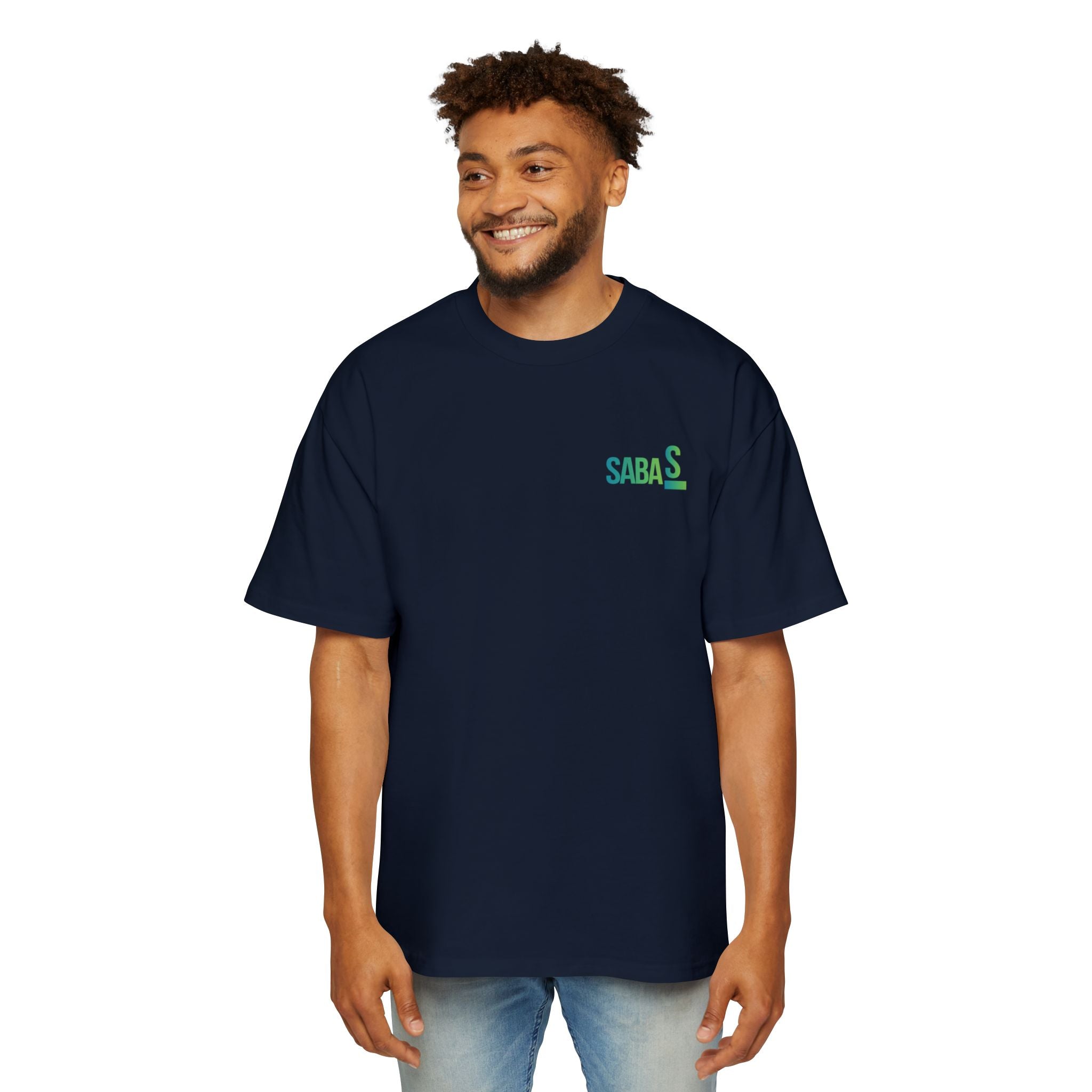 SABAS Fearless Lion Graphic Tee — Men's Oversized Heavy Cotton T‑Shirt