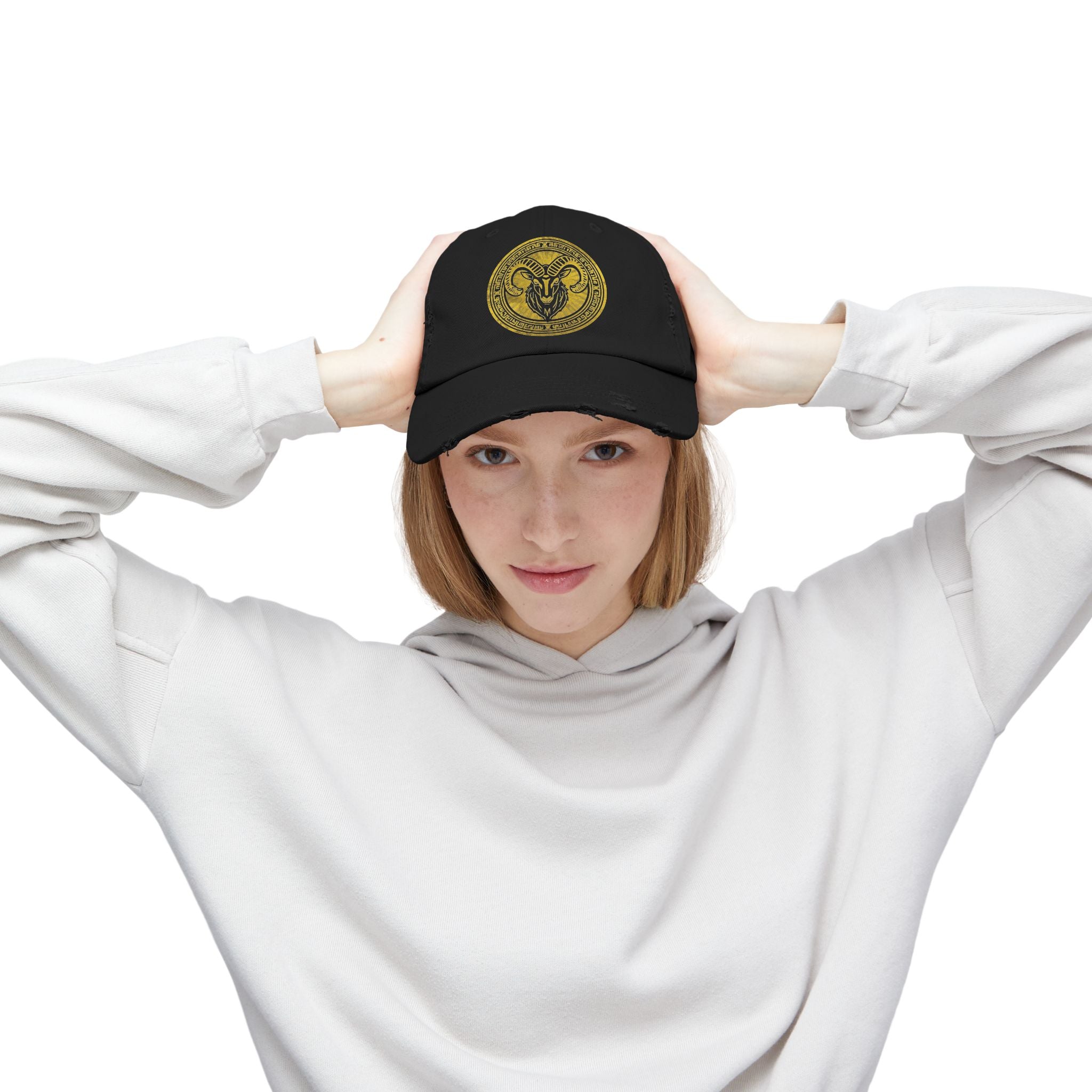 SABAS Capricorn Zodiac Sign Distressed Cap