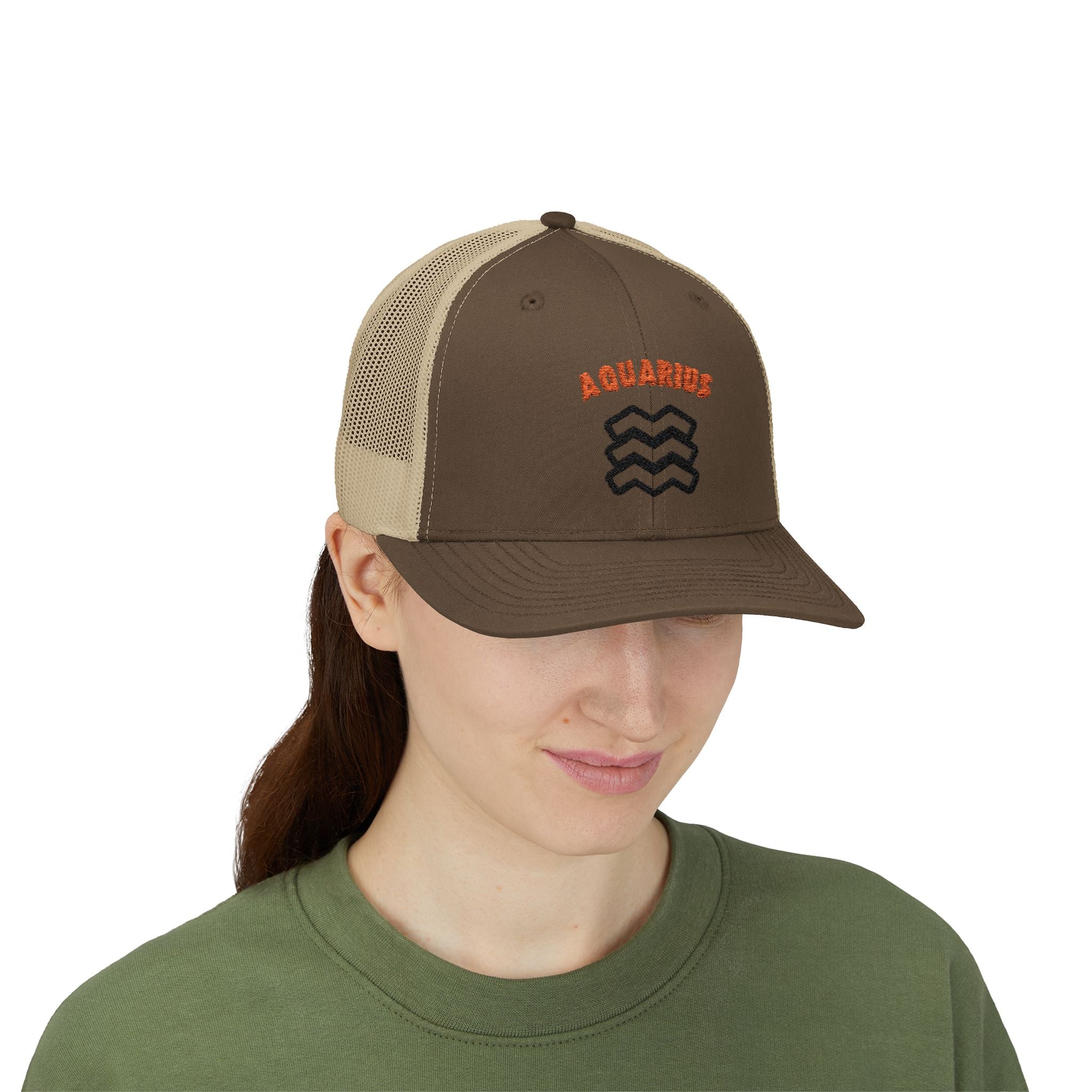 SABAS Embroidered Snapback Trucker Cap – Aquarius Zodiac Cap
