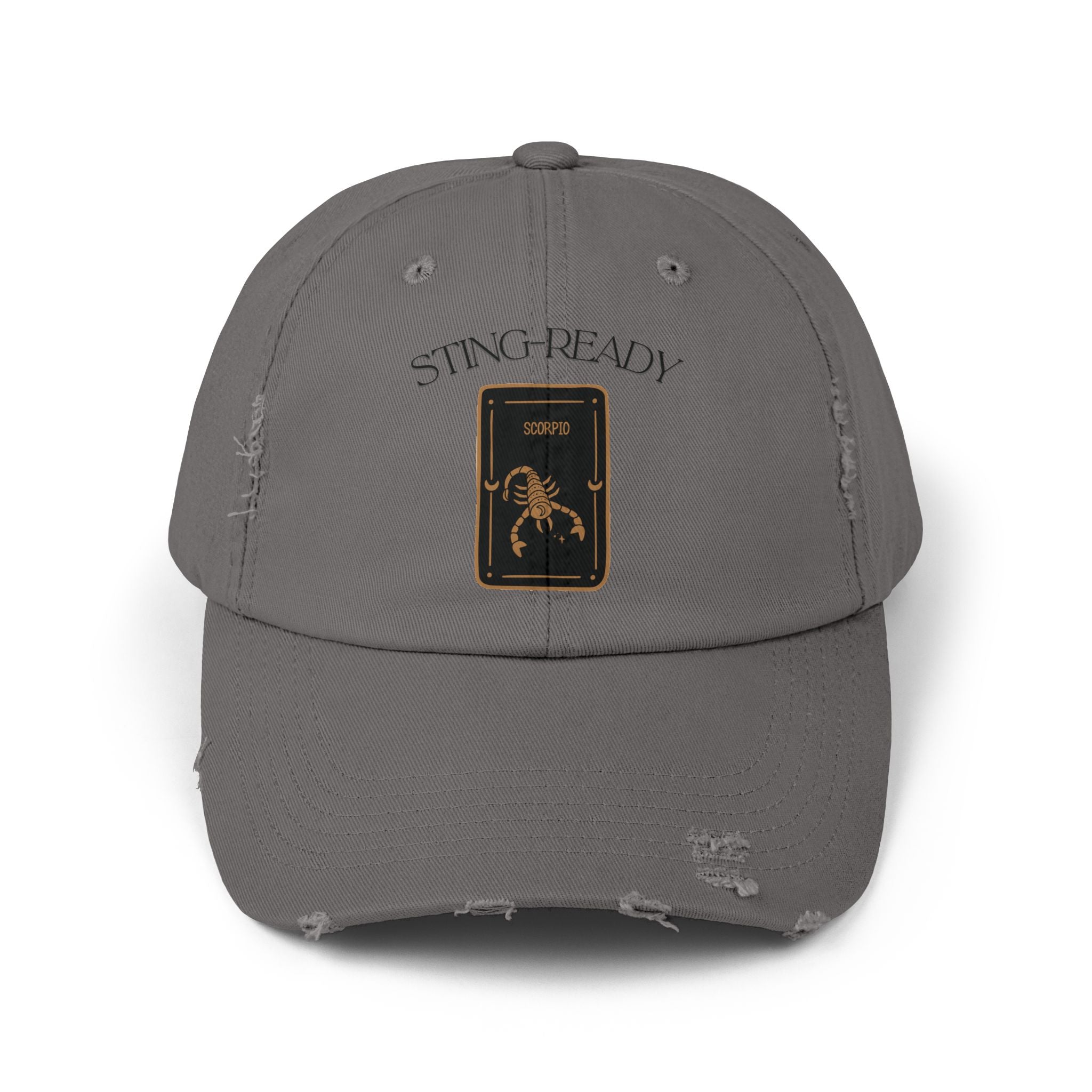 SABAS Scorpio Zodiac Design Sting-Ready Distressed Cap