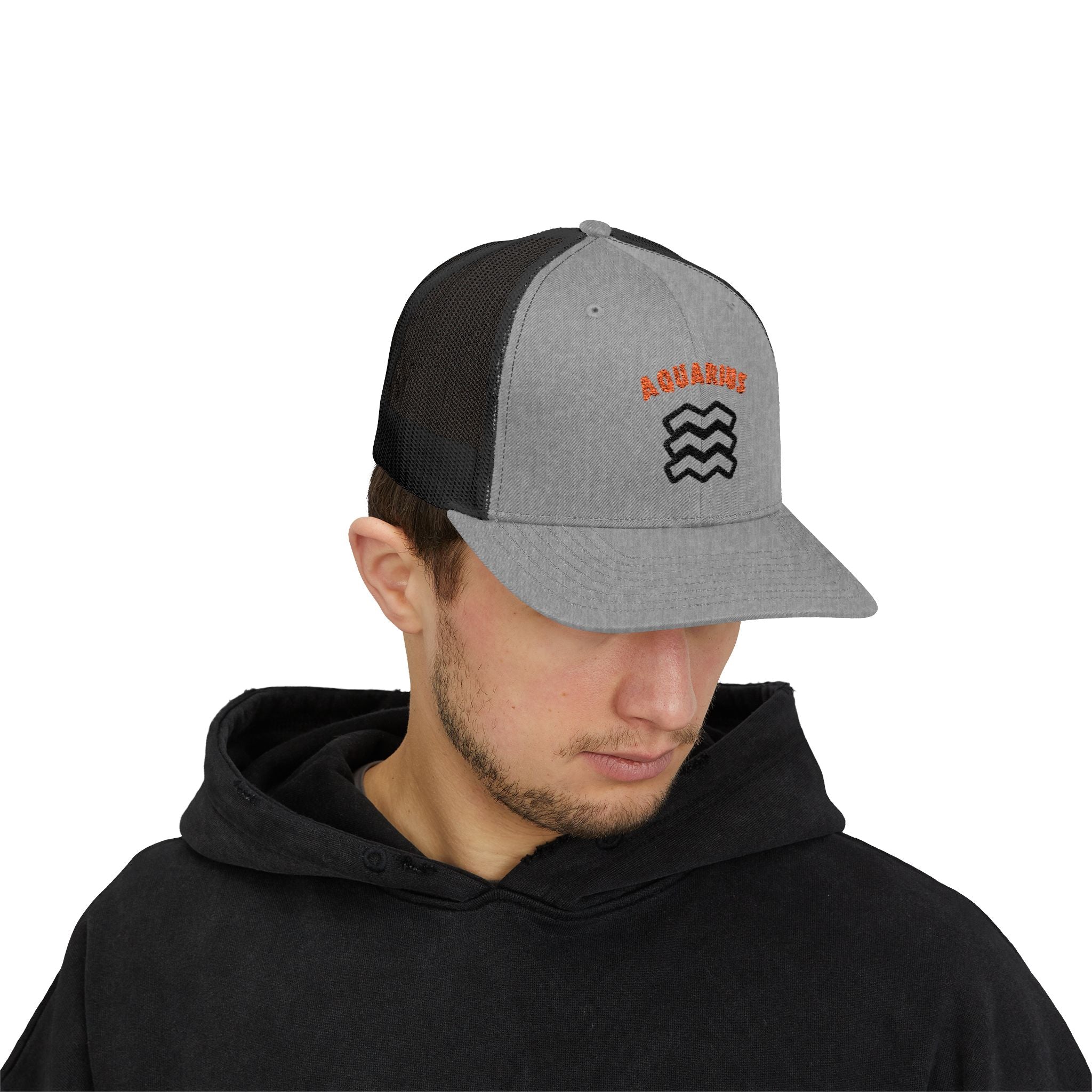SABAS Embroidered Snapback Trucker Cap – Aquarius Zodiac Cap