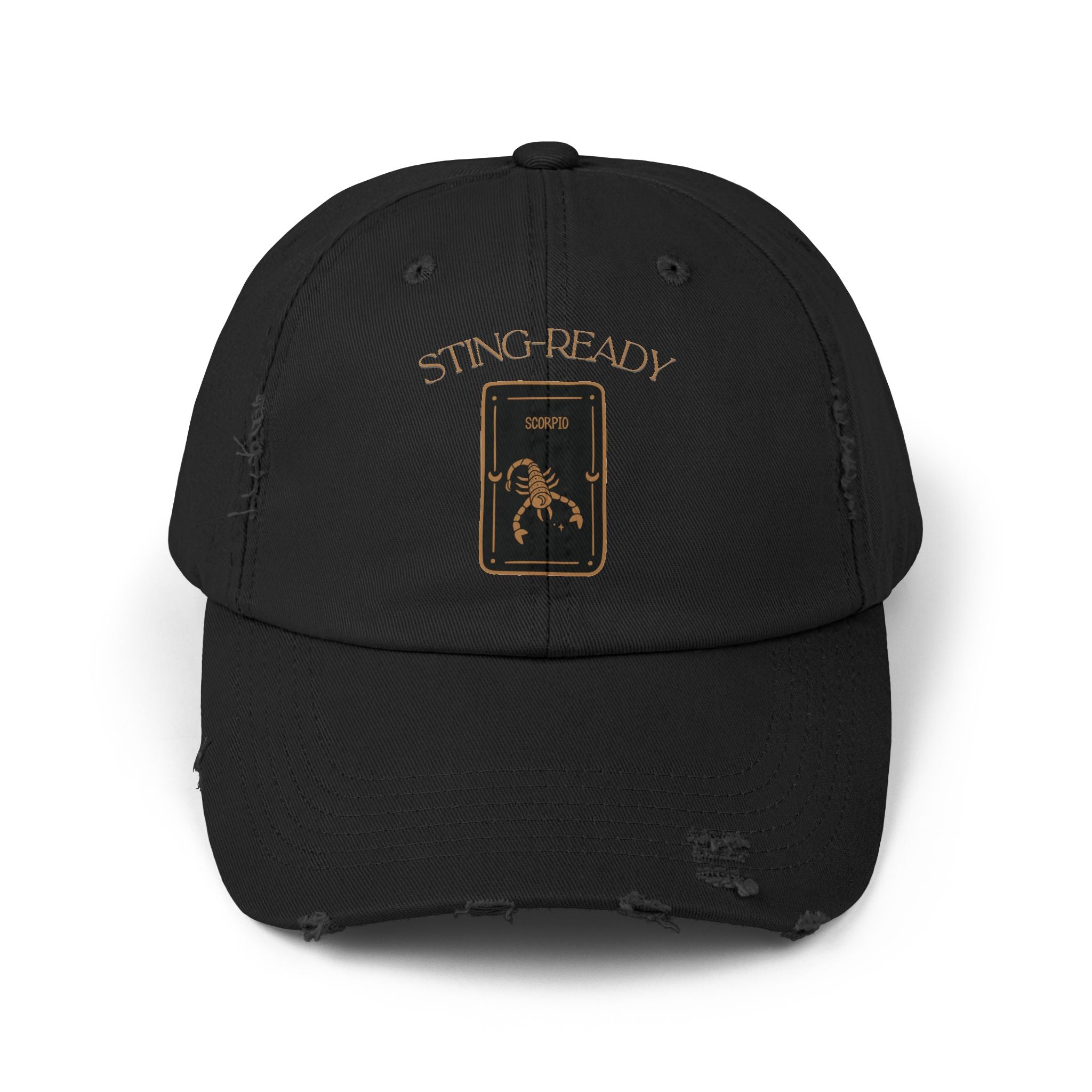 SABAS Scorpio Sting-Ready Black Color Distressed Cap