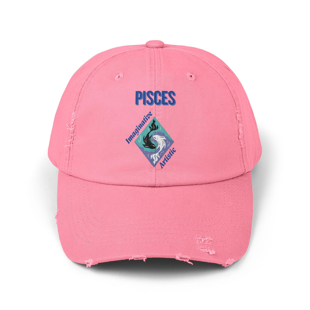 SABAS Pisces Distressed Cap Zodiac Sign Fish Design