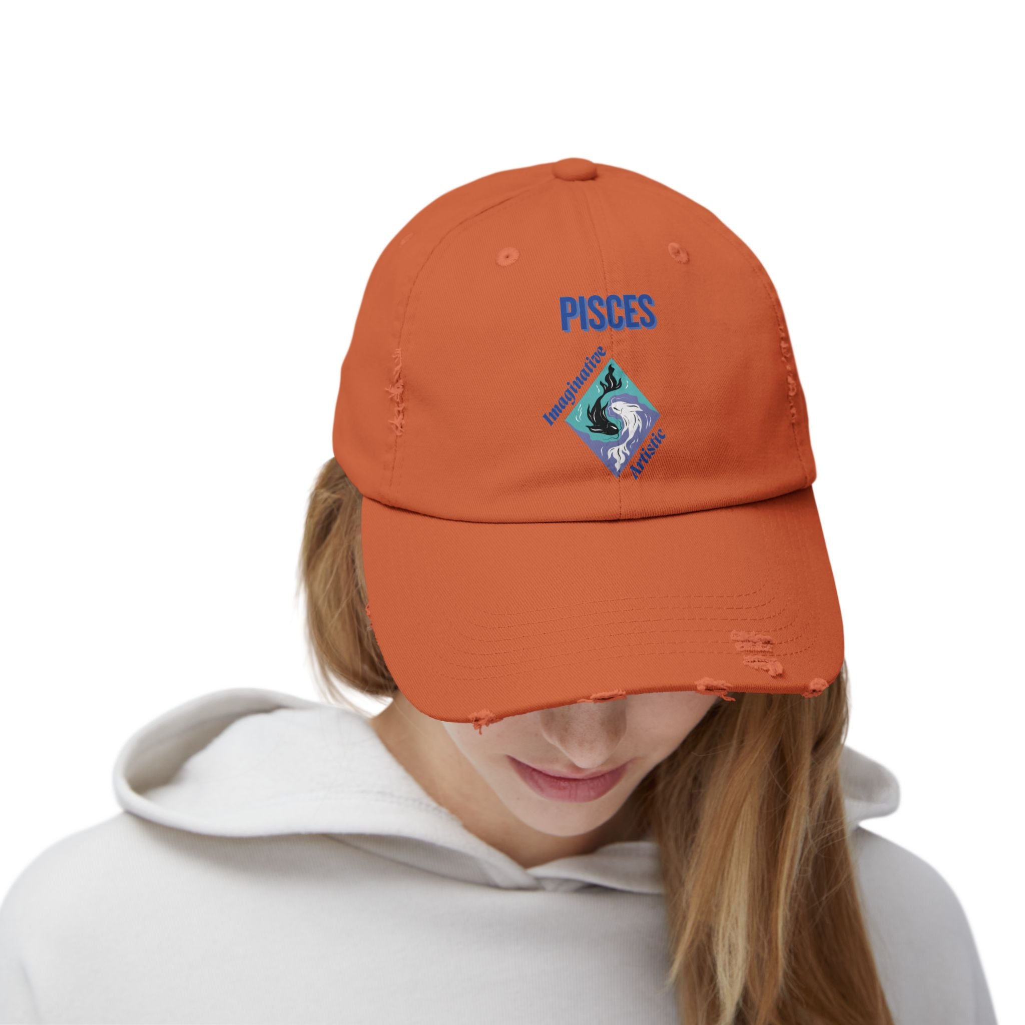 SABAS Pisces Distressed Cap Zodiac Sign Fish Design